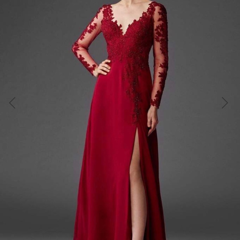 Clarisse Long Sleeved Lace Gown